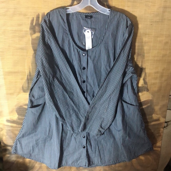 NWT NEW! TULIP brand XL Button down ivy jacket blouse Smock top oversized shirt - Picture 4 of 15